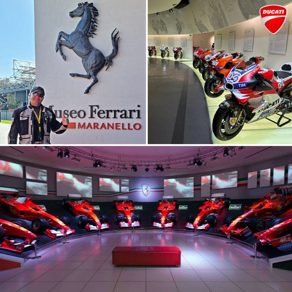 Visit the Ferrari Museum in Maranello and Ducati Museum in Bologna during your Tuscany Motorcycle Tour – featured in the 7-Day Trip Planner & GPX Routes Tour Book for Italy.