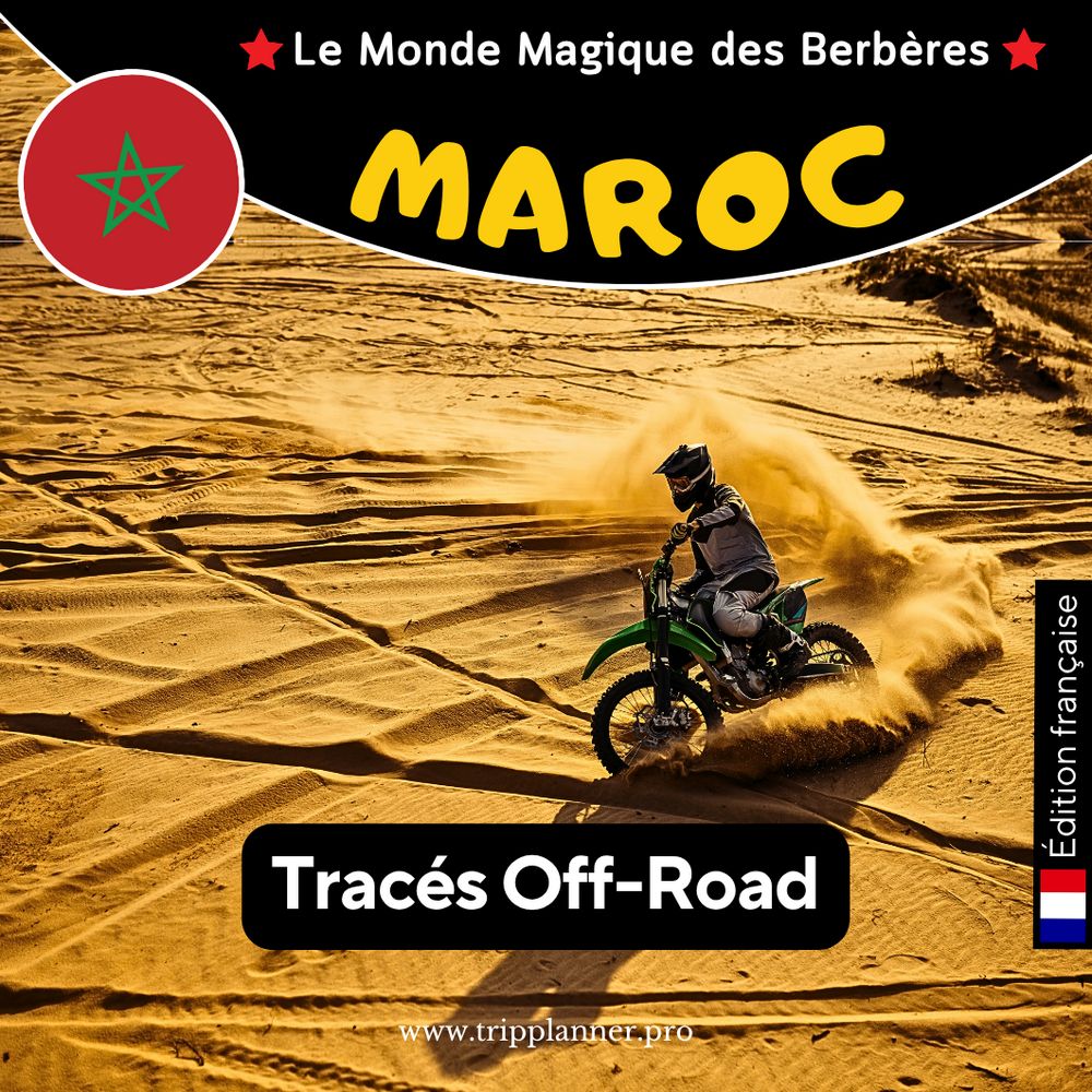 Couverture du supplément pistes désertiques et traces GPX moto off-road au Maroc.